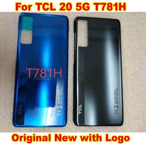 Original New For TCL 20 5G Dual SIM T781H T781K Back Panel Battery Cover Housing Door Rear Case Mobile Lid with Adhesive tape
