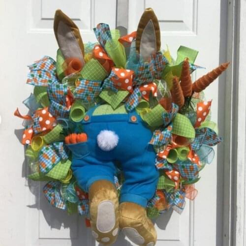 Easter Thief Bunny Butt Wreath With Easter Cross Garland Home Decor Spring Wedding Wreath Cartoon Bunny Shape Ornaments