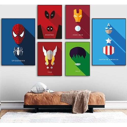 Avengers Comics Poster Marvel Superheroes Canvas Painting Captain America Pictures Wall Art Living Room Home Decoration