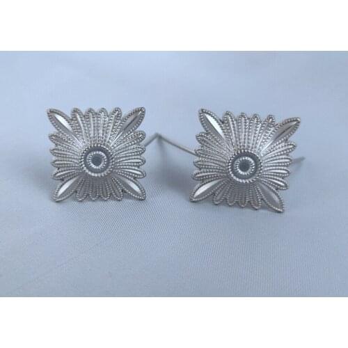 WWII German Rank Pips Cypher Silver 24mm for Shoulder Boards large BADGE PAIR