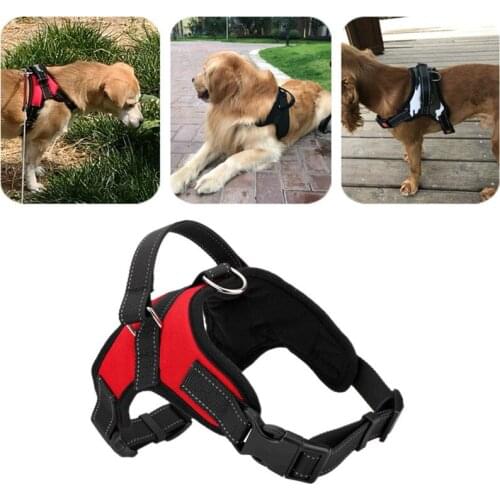 Adjustable Pet Dog Harness Vest Puppy Nylon Walking Reflective Strap Lead Collar Training Accessories For Small Medium Large Dog