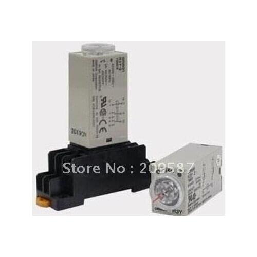 DC 24V 5A H3Y-4 H3Y Delay Timer Time Relay 0-10 Second 10s 10sec 24V & Base