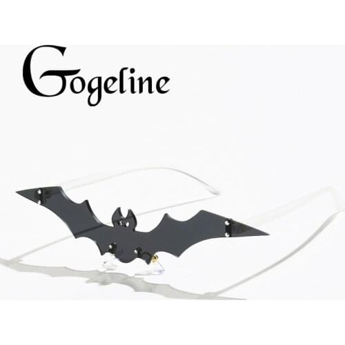 Halloween sunglasses men and women rimless Sun glasses fashion bat uv400 lens