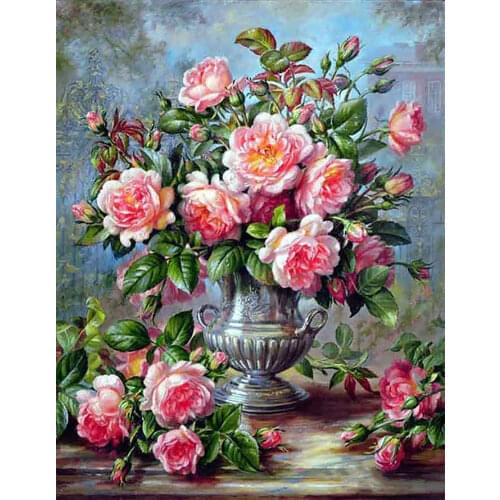 Vintage Rose Flower Vase Diamond Painting Oil Floral Round Full Drill Nouveaute DIY Mosaic Embroidery 5D Cross Stitch Home Decor