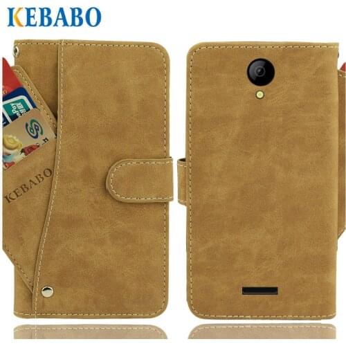 Vintage Leather Wallet Senseit N151 Case 5" Flip Luxury 3 Front Card Slots Cover Magnet Stand Phone Protective Bags