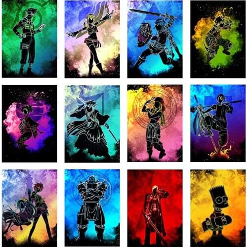 Japanese Anime Watercolor Canvas Painting Naruto Posters and Prints Print Mural Pictures Childrens Room Home Wall Decor Cuadros