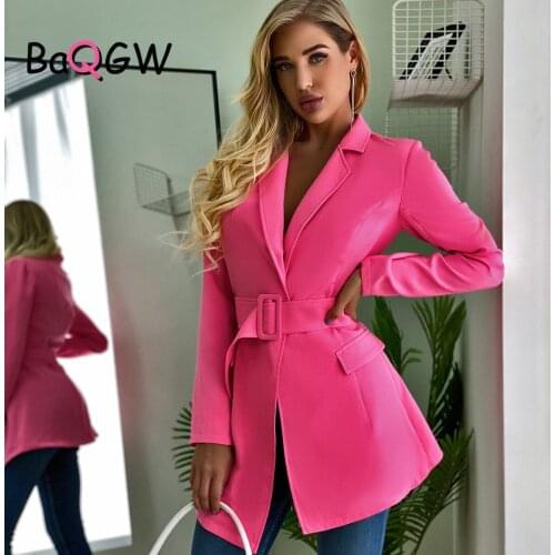 BaQGW Jacket Womens V Neck Single Breasted Vintage Irregular Blazer Slim Fitting Gorgeous Coat Office Ladies Outfit with Belt