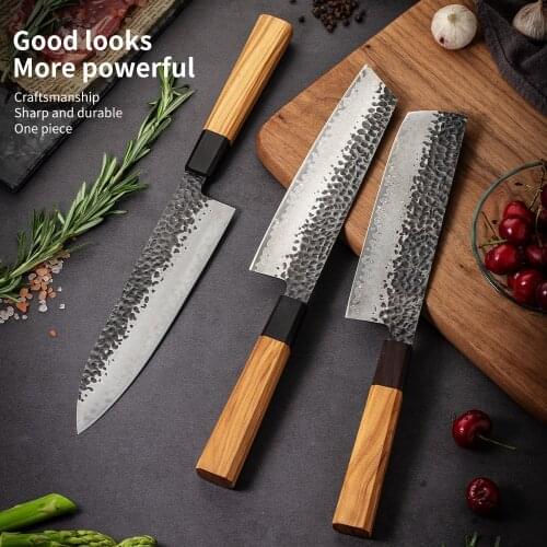1-3PC Professional Damascus Steel Kitchen Knife Set Chef Paring Bread Santoku Forte Nakiri Kitchen Knife Kitchen Knife