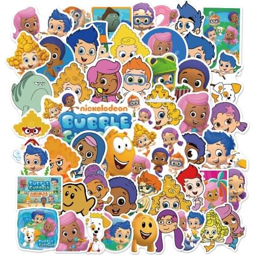 10/50Pcs Anime Cartoon guppy Cute Bubble goldfish sticker for Guitar Skateboard DIY Laptop LuggageCar Decal Kids Toy