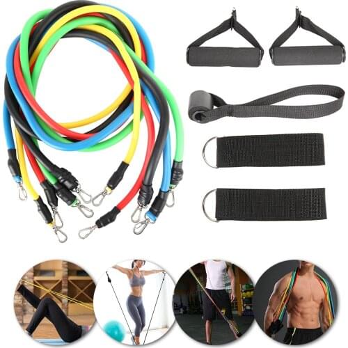 11/12pcs Fitness Pull Rope Resistance Bands Latex Strength Gym Equipment Home Elastic Exercises Body Fitness Workout Equipment