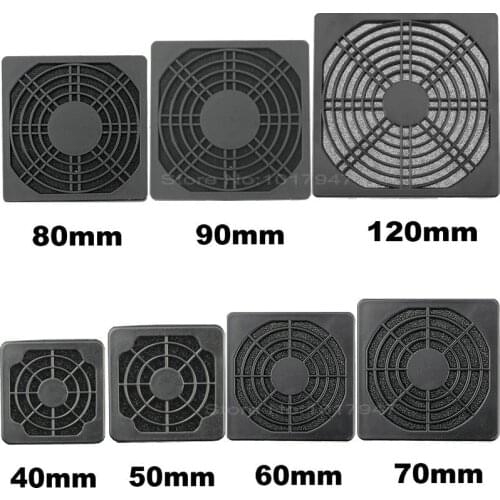 20 Pcs Lot 40mm 50mm 60mm 70mm 80mm 90mm 120mm PC Case Fan Dust Filter 3 in 1 Dustproof Sponge Mesh Plastic Cover
