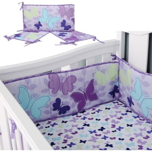 4 Pieces Baby Crib Bumpers Guard Pad Nursery Baby Bed Surrounding Head Protector Circumference Bed Protection Bumpers Drop Ship