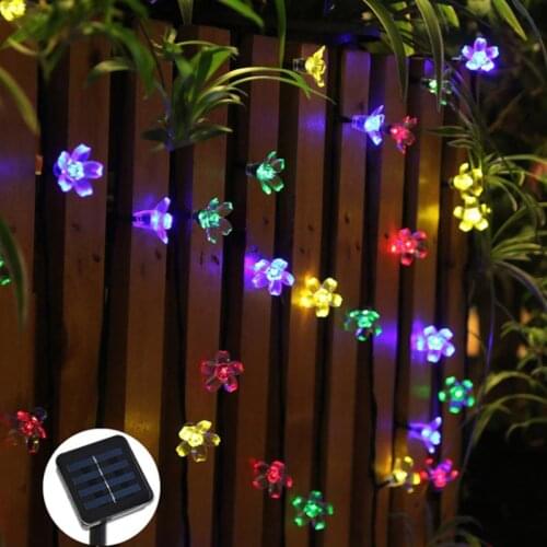 7M Solar String Christmas Lights Outdoor 23 ft 50 LED 3Mode Waterproof Flower Garden Blossom Lighting Party Home Decoration