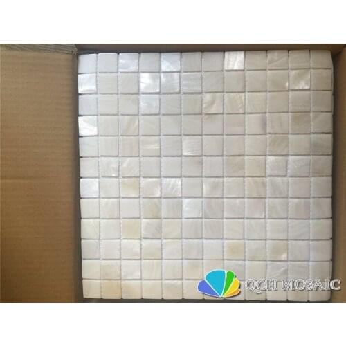 White freshwater shell mother of pearl mosaic tile for kitchen backsplash and bathroom 11 square feet/lot 25x25chip size