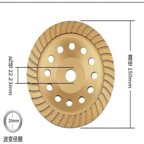 Free shipping of professional quality 150*22.23*5mm super turbo grinding cup wheel for grinding marble/granite/ceramic/concrete