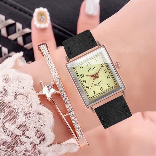 Women Arabic Numerals Casual Quartz Watch Fashion Ladies Leather Strap Wristwatches Reloj Mujer Zegarek Damski