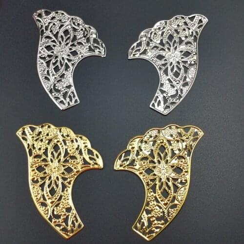 5pairs/lot 76x64mm Filigree Metal decoration For Jewelry Making DIY Accessories