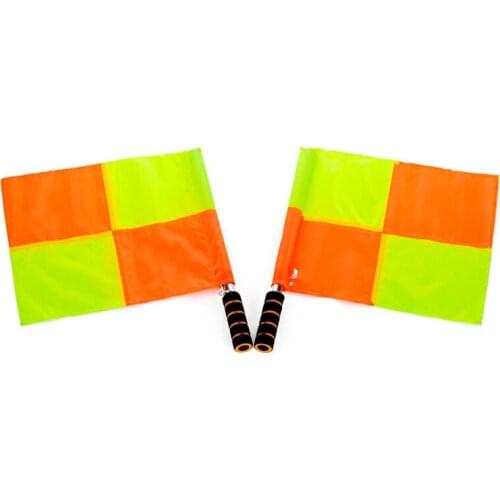 2pcs Football Referee Flag Linesman Flag Flaga Linesman Patrol Football Flagi Gier Szkoleniowych Offside Football Flag with Bag