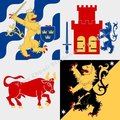 Sweden Vastra Gotaland County Flag 120X120cm (4x4FT) 120g 100D Polyester Double Stitched High Quality Banner Free Shipping