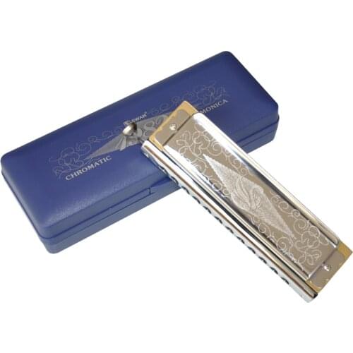 Swan 1982 Chromatic Harmonica 12 Holes 48 Tone Harp Mouth Organ Key C B ABS Comb Brass Reeds Stainless Steel Musical Instruments