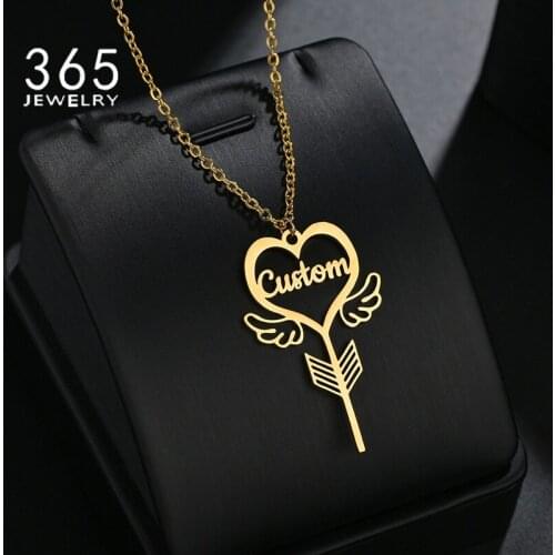 Key Customized Name Necklace Custom Namplate Necklace Stainless Steel New Fashion Style Personalized Jewelry Girl Gift For Party