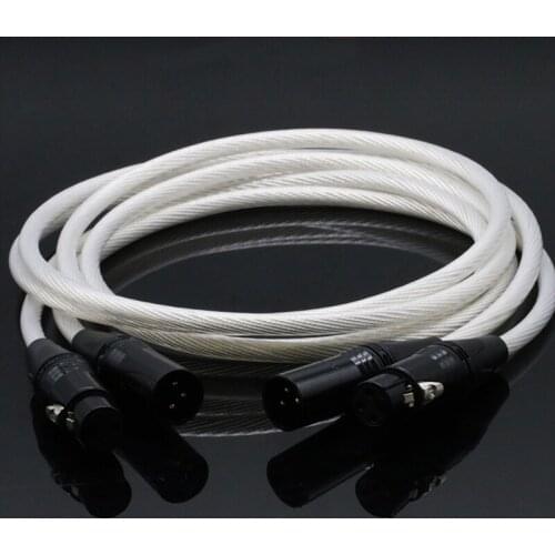 Audiocrast Pair Hifi neutrik XLR Cable Hi-end pure silver Plated 5NOCC cable Hifi 2 XLR Male to 2 XLR Female Cable Balance line