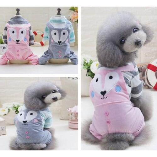 Spring summer Fashion Pet Dog Little fox pattern Jumpsuit Puppy Cat Chihuahua Yorkshire Teddy Dog cotton clothing