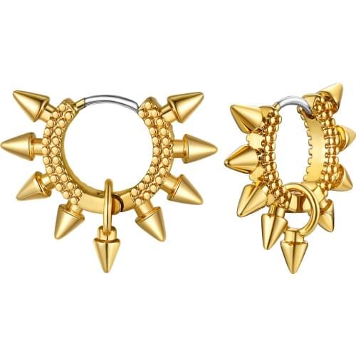 Kpop Jewelry Spike Hoop Earring Small Dainty Simple Huggie Earrings For Women Copper Alloy Hypoallergenic Cute/Romantic Gift