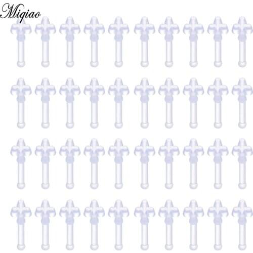 Miqiao 5pcs-100pcs European and American Fashion Body Piercing Jewelry Transparent Acrylic Nose Stud Earrings