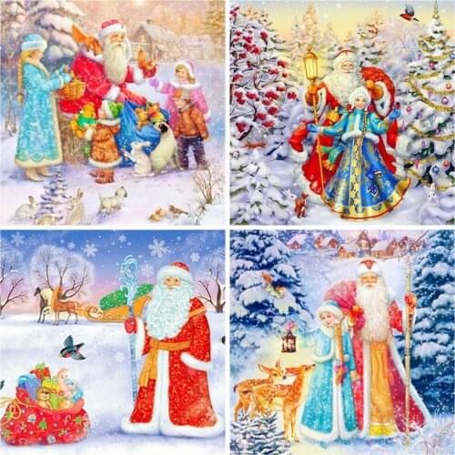 EverShine 5D Diamond Painting Cartoon Cross Stitch Kits Diamond Embroidery Santa Claus New Arrival Needlework Christmas Decor