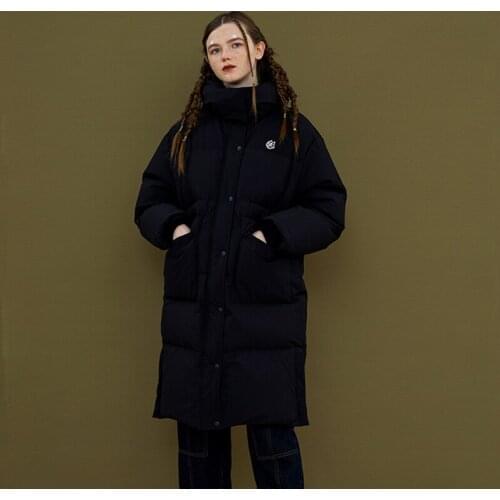 New Design Casual Loose Women Winter Parkas Coats Mid-length Thick Warm Black Hooded Outwear Coat Zipper For Female