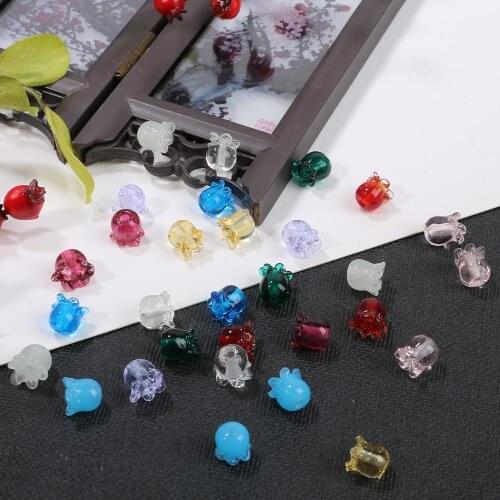 New 8x10mm Fower Petals Lampwork Beads Pendant Charm Glass Beads DIY Crafts Garment Beads For Decoration Sewing Accessories