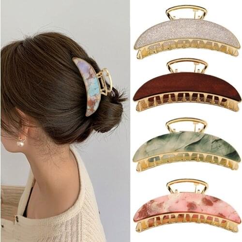 New Metal Hair Claws Elegant Ponytail Holder Hair Clips Barrette Crabs Hairgrip Shower Makeup Hair Clamp Women Hairpins Gift