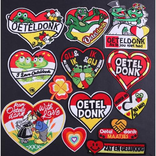 Oeteldonk Embroidered Patches for Clothing Emblem Embroidery Patch on Clothes Frog Carnival for Netherland Ironing Badge G