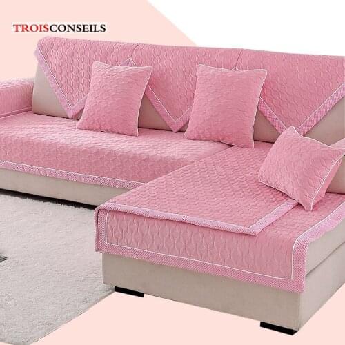 Short Plush Sofa Towel Thicken Quilted Sofa Cover European Universal Sofa Towel Cover 1/2/3/4-seater Sofas for Living Room