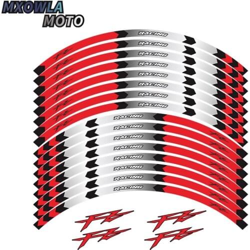 17" Strips Motorcycle Wheel Tire Stickers Car Reflective Rim Tape Motorbike Bicycle Auto Decals Universal for FZ