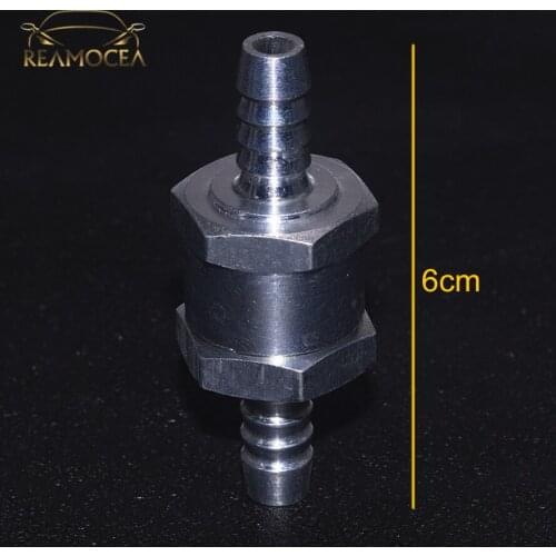 Reamocea 1Pc New Aluminum Alloy 8mm 5/16" Length 60mm Fuel Non-Return One Way Check Valve for Car Vacuum Hose Oil Water Pump
