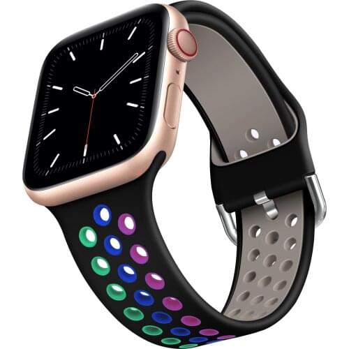 Strap for Aplle Watch 6 5 4 wristBand for 38mm 40mm Silicone sport Bracelet 42mm 44mm Strap Rubber for iWatch Series 5 4 3 Band