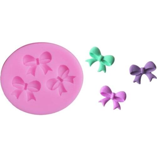 3D Silicone bow tie fondant cake baking moulds non stick handmade chocolate mold soap mold LX8319