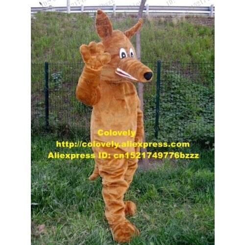 Lovely Brown Jackals Dingo Mascot Costume Mascotte Dhole Pye-dog Pi-dog Pie-dog Adult With Long Spinous Ears No.665 Free Ship