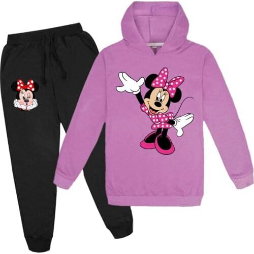 Disney Spring Autumn Mickey Mouse Boys Tracksuit Kids Long Sleeve Hoody+ Pants Set Children Clothing Infant Sets Sport Suits