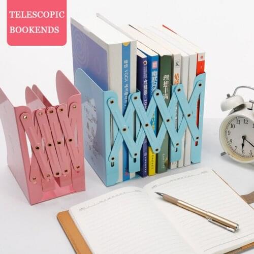 Telescopic book stand simple desktop folding storage shelf creative wind stretch book by telescopic book stand