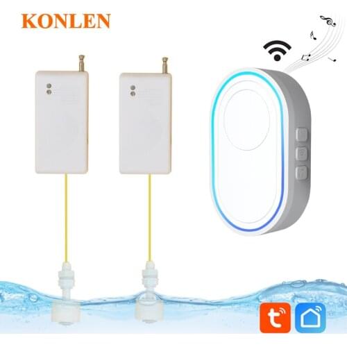 Tuya WIFI Leakage Sensor Water Leak Detector Liquid Level Siren Alarm Smart Life overflow flood Alert for bathroom tank kitchen