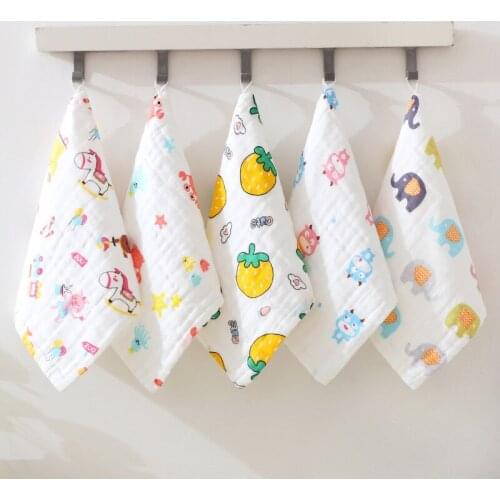 Face Body Care Cotton Baby Supplies Infant Face Towels Cleaning Product Cute Pattern 1Pcs Soft 6 Layers Gauze