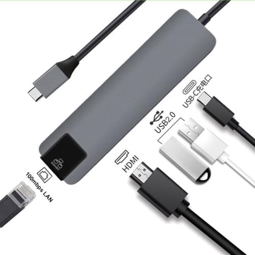 Type C Usb C Hub with Power Supply USB-C Dock Splitter Compatible with MacBook/Pro/Air Android Phone Laptops Tablet