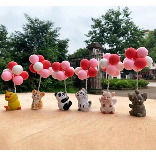 Balloon Car Pendant Delicate Rearview Mirror Decoration Resin 3D Animal Colorful Balloon Ornament for Vehicle