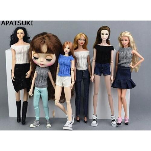 Handmade Knitted Sweater For Blythe Doll Clothes Kids Toy Casual Wear Clothes For Barbie Dollhouse 1/6 Doll Accessories