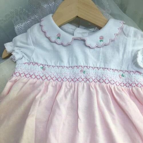 0-12months Newbaby Clothes Sweet Beautiful Summer Short-sleeved Dress Embroidered Romper Girls Boutique Outfits
