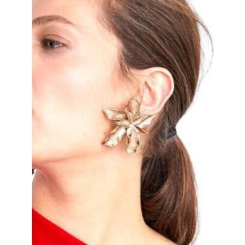 Exaggeration Fashion Big Flower Dangle Drop Earrings For Women Ladies Statement Pendant Earrings New Pendientes