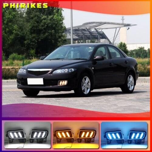 1Pair For Mazda 6 Mazda6 2006-2009 Front Car Flashing LED Daytime Light Running Light DRL Fog Lamp Daylight Driving Light
